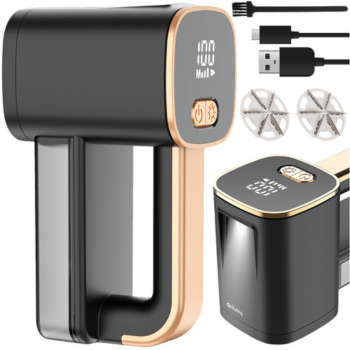 Aparat electric pentru curatat scame, afisaj LCD, recipient detasabil, 150 ml, 3 trepte de viteze, 1800 mAh, ABS, otel - imagine 9